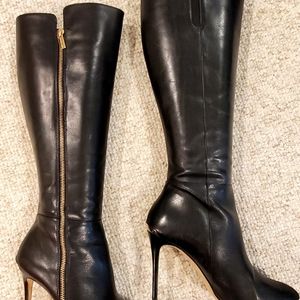 Michael Kors Sleek Black Leather Boots